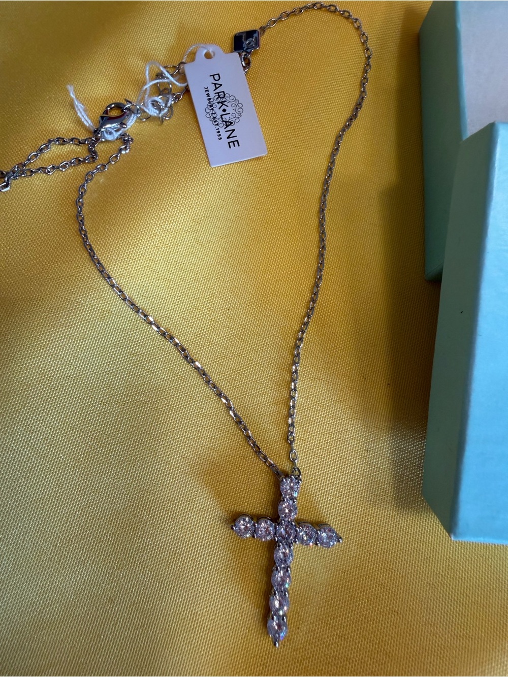 Park Lane Silver Crystal Cross Necklace